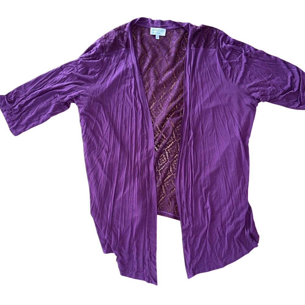 Prescott New York plum purple open front cardigan sweater women’s plus size 5X